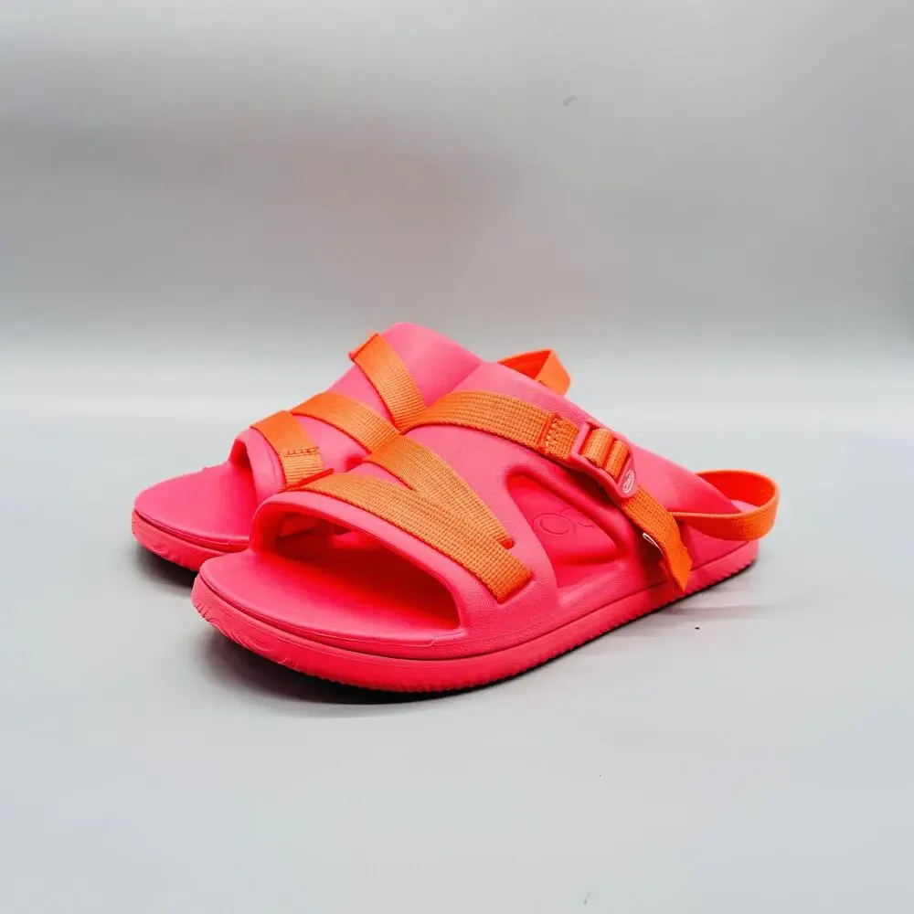 Chaco Sandals Kids Junior 6 Pink Orange Chillos Sport Strap Slip On Water Shoes